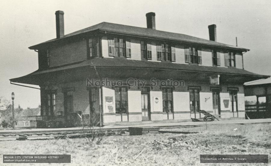Postcard: North and west side of the Myricks depot